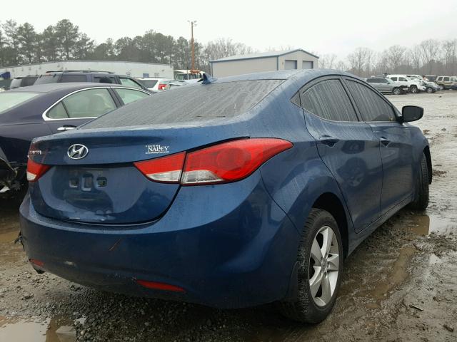 KMHDH4AE5DU971968 - 2013 HYUNDAI ELANTRA GL BLUE photo 4