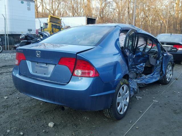 1HGFA16557L056249 - 2007 HONDA CIVIC LX BLUE photo 4