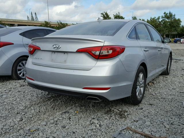 5NPE24AF3HH527202 - 2017 HYUNDAI SONATA SE SILVER photo 4