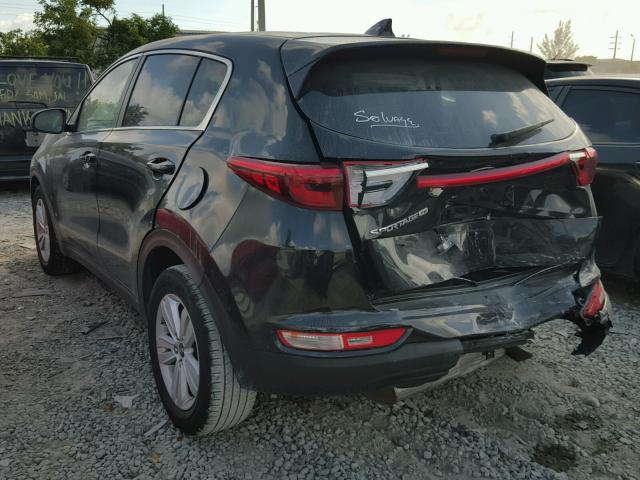 KNDPM3ACXH7154019 - 2017 KIA SPORTAGE L BLACK photo 3