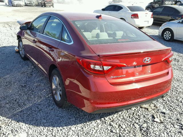 5NPE24AF8GH395827 - 2016 HYUNDAI SONATA SE RED photo 3