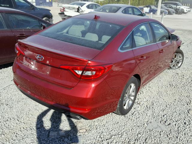 5NPE24AF8GH395827 - 2016 HYUNDAI SONATA SE RED photo 4