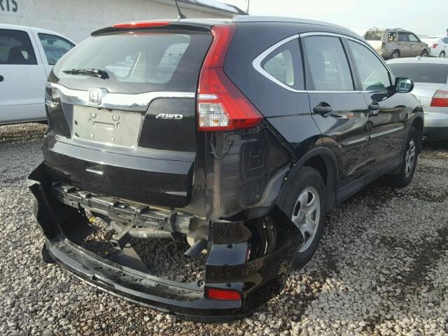 5J6RM4H34FL000439 - 2015 HONDA CR-V LX BLACK photo 4