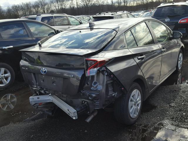 JTDKBRFU6G3005665 - 2016 TOYOTA PRIUS GRAY photo 4