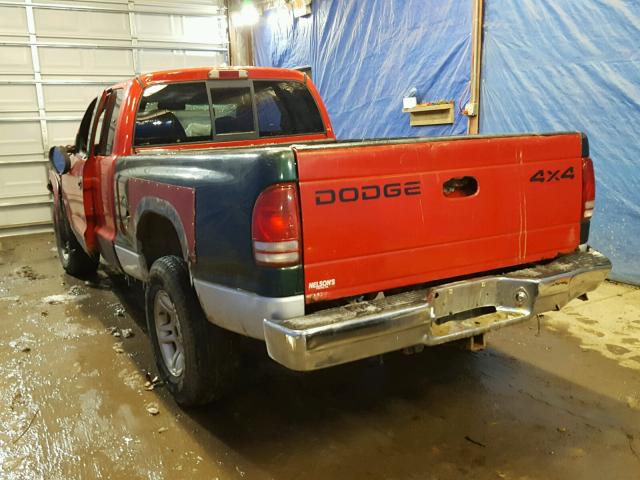 1B7GG22Y8XS202852 - 1999 DODGE DAKOTA RED photo 3