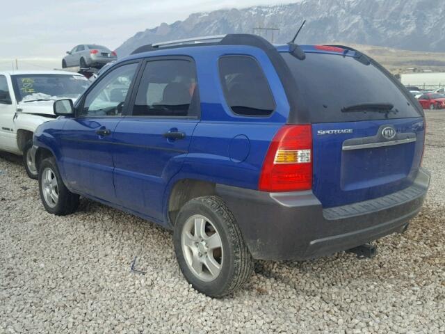 KNDJF724677420102 - 2007 KIA SPORTAGE L BLUE photo 3