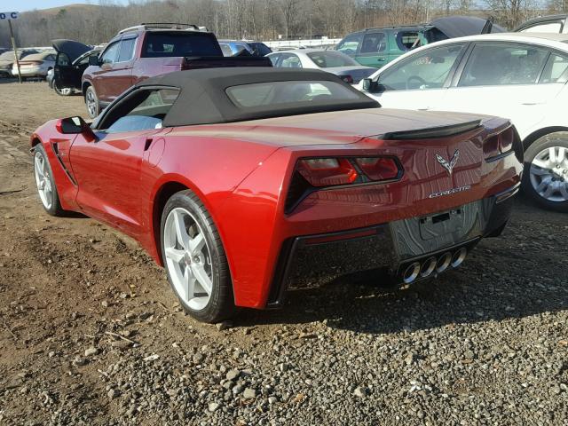 1G1YD3D77E5118582 - 2014 CHEVROLET CORVETTE S RED photo 3