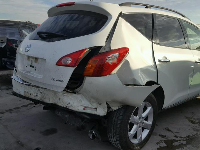 JN8AZ18W49W137885 - 2009 NISSAN MURANO S WHITE photo 9