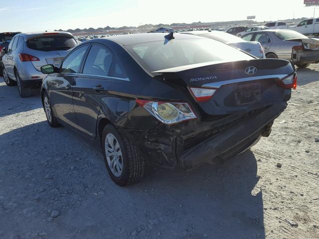 5NPEB4AC4BH111673 - 2011 HYUNDAI SONATA GLS BLACK photo 3