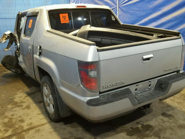 5FPYK1F52DB004314 - 2013 HONDA RIDGELINE SILVER photo 3