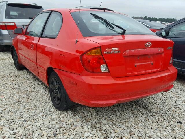 KMHCG35C05U350110 - 2005 HYUNDAI ACCENT GS RED photo 3