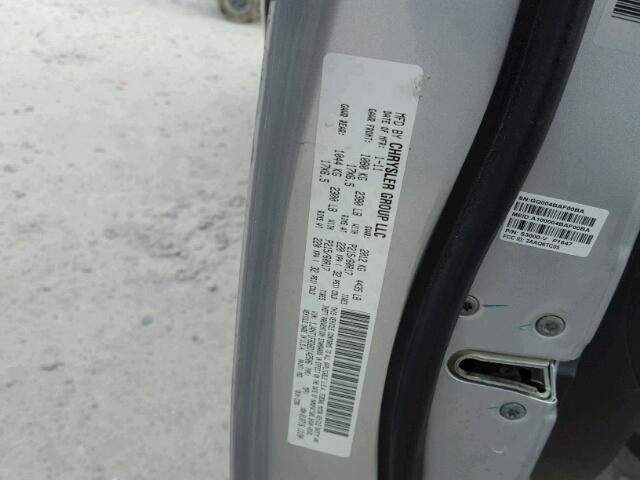 1J4NT1FB3BD142506 - 2011 JEEP COMPASS SP SILVER photo 10