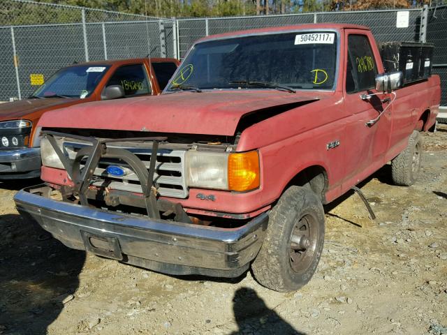 1FTEF14Y0LNA13865 - 1990 FORD F150 RED photo 2