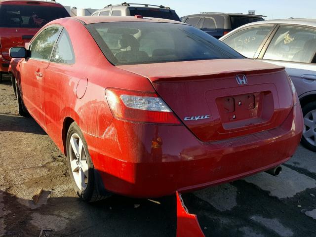 2HGFG12908H564196 - 2008 HONDA CIVIC EXL RED photo 3