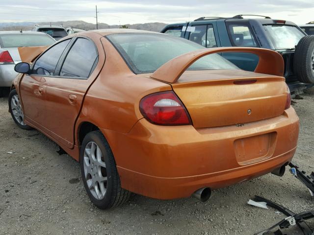 1B3ES66S75D194538 - 2005 DODGE NEON SRT-4 ORANGE photo 3