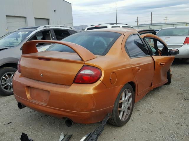 1B3ES66S75D194538 - 2005 DODGE NEON SRT-4 ORANGE photo 4