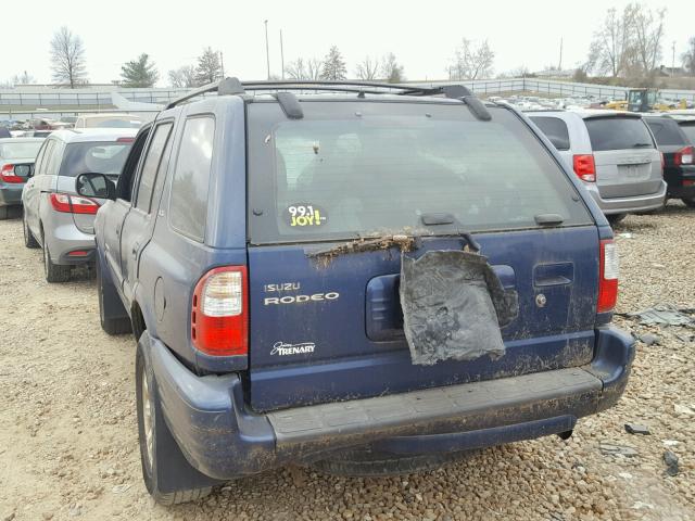 4S2CK58W724334720 - 2002 ISUZU RODEO S BLUE photo 9