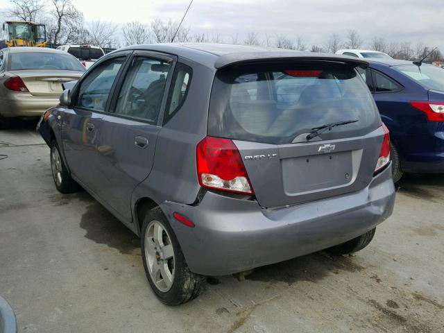 KL1TD66626B577620 - 2006 CHEVROLET AVEO BASE GRAY photo 3