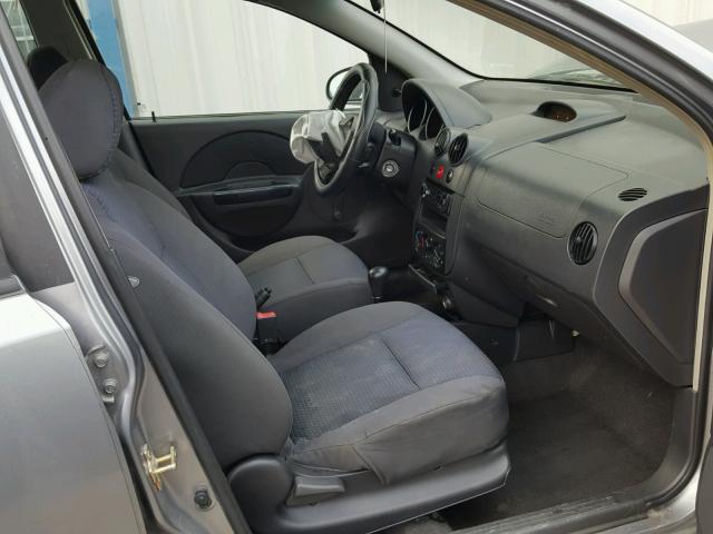 KL1TD66626B577620 - 2006 CHEVROLET AVEO BASE GRAY photo 5