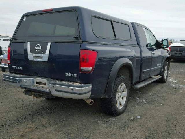 1N6AA06BX6N530768 - 2006 NISSAN TITAN XE BLUE photo 4