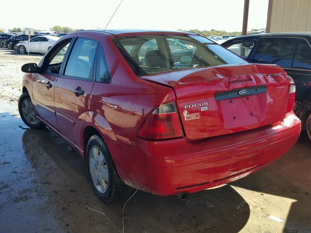 1FAFP34N67W236923 - 2007 FORD FOCUS ZX4 RED photo 3