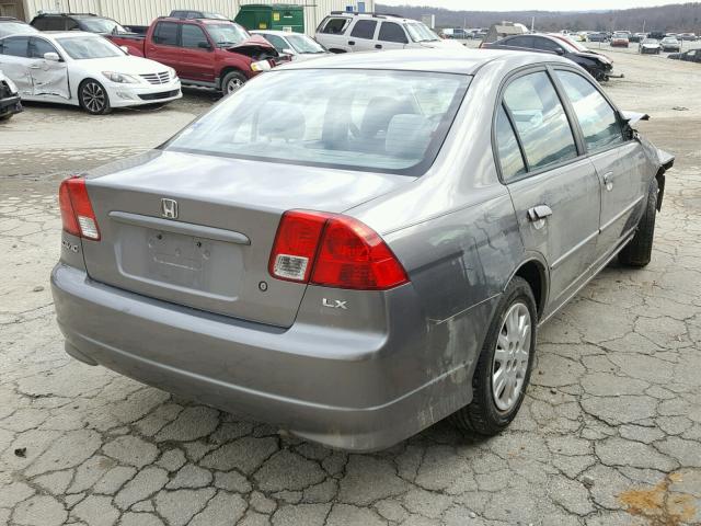 2HGES16665H537879 - 2005 HONDA CIVIC LX GRAY photo 4