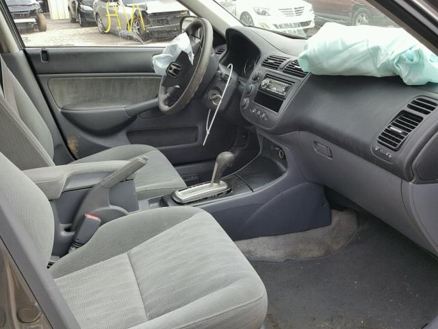 2HGES16665H537879 - 2005 HONDA CIVIC LX GRAY photo 5