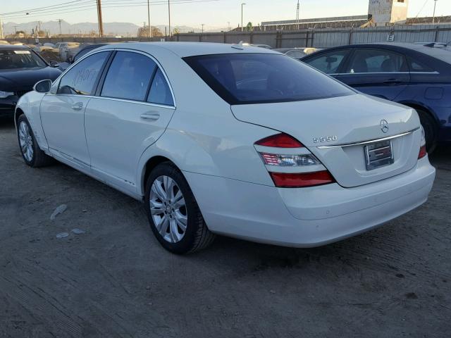 WDDNG71X69A262480 - 2009 MERCEDES-BENZ S 550 WHITE photo 3