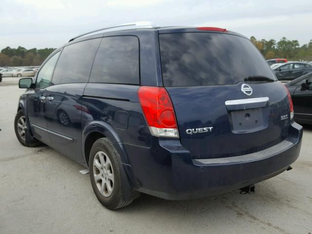 5N1BV28UX8N111310 - 2008 NISSAN QUEST S BLUE photo 3