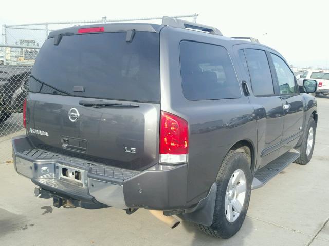 5N1AA08B85N715329 - 2005 NISSAN ARMADA SE GRAY photo 4