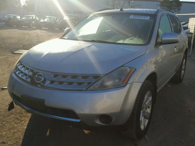 JN8AZ08W67W631902 - 2007 NISSAN MURANO SL SILVER photo 2