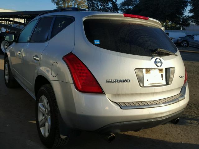 JN8AZ08W67W631902 - 2007 NISSAN MURANO SL SILVER photo 3