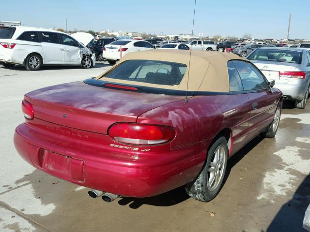 3C3EL45H8VT546322 - 1997 CHRYSLER SEBRING JX BURGUNDY photo 4