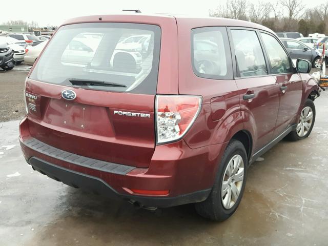 JF2SH61619H788195 - 2009 SUBARU FORESTER 2 BURGUNDY photo 4