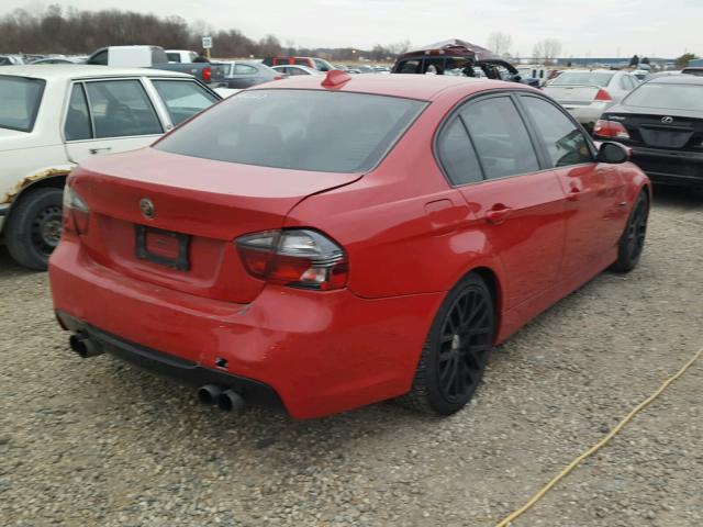 WBAVB73557PA88870 - 2007 BMW 335 I RED photo 4