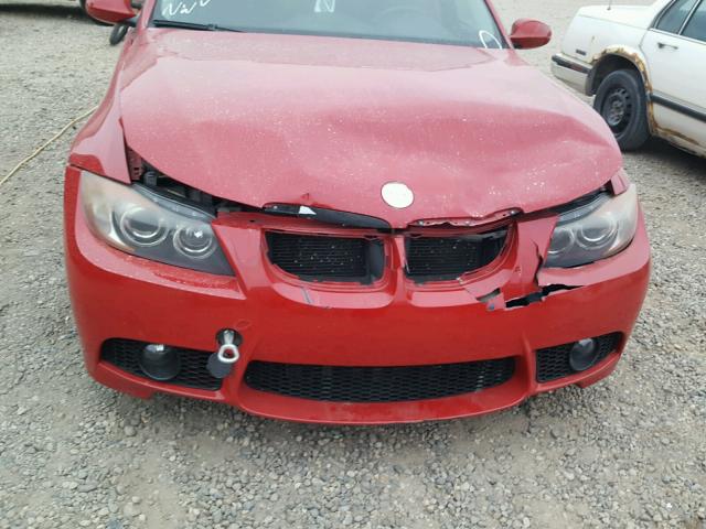 WBAVB73557PA88870 - 2007 BMW 335 I RED photo 9