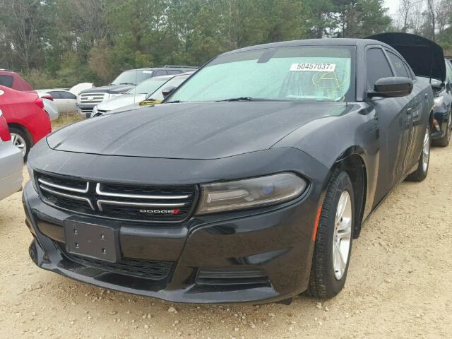 2C3CDXBG3FH874842 - 2015 DODGE CHARGER SE BLACK photo 2