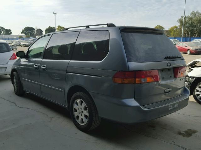 5FNRL18092B040560 - 2002 HONDA ODYSSEY EX BLUE photo 3