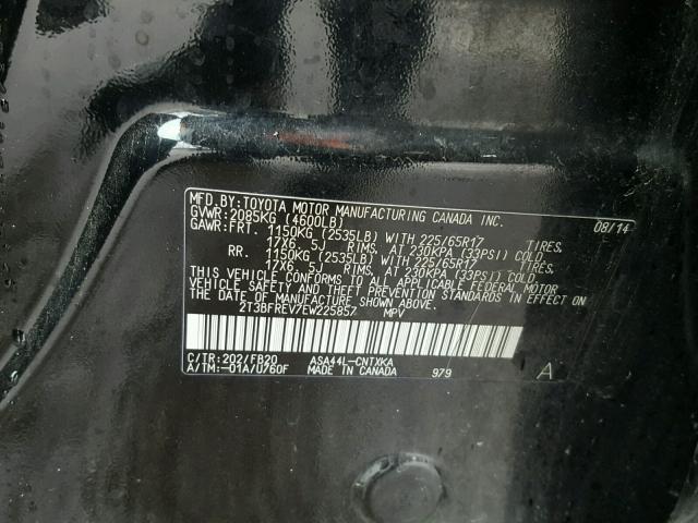 2T3BFREV7EW225857 - 2014 TOYOTA RAV4 LE Qara foto 10