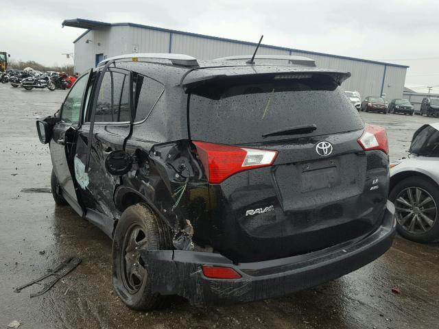 2T3BFREV7EW225857 - 2014 TOYOTA RAV4 LE BLACK photo 3