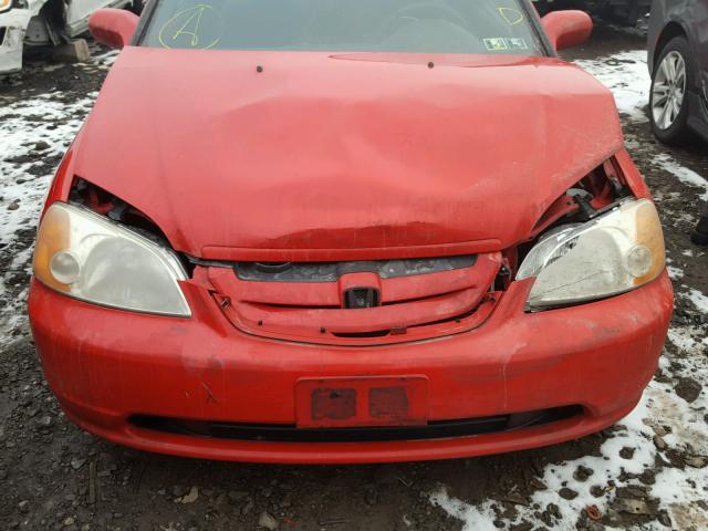 1HGEM22993L019782 - 2003 HONDA CIVIC EX RED photo 7