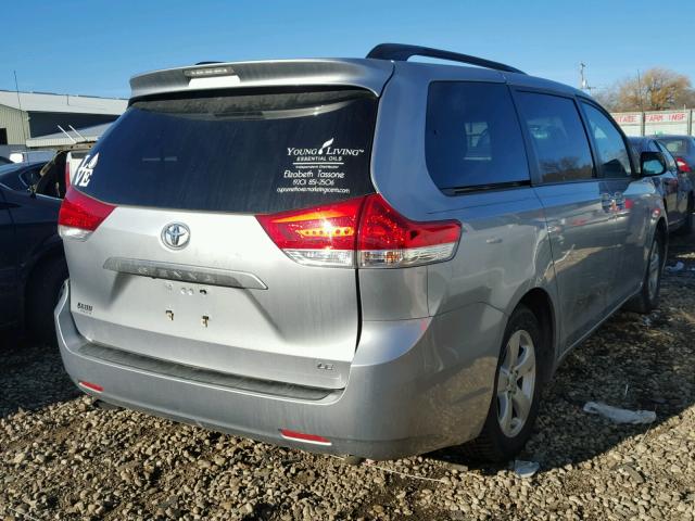 5TDKK3DC1ES442007 - 2014 TOYOTA SIENNA LE SILVER photo 4