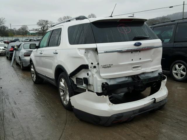 1FMHK7F84BGA79620 - 2011 FORD EXPLORER L WHITE photo 3