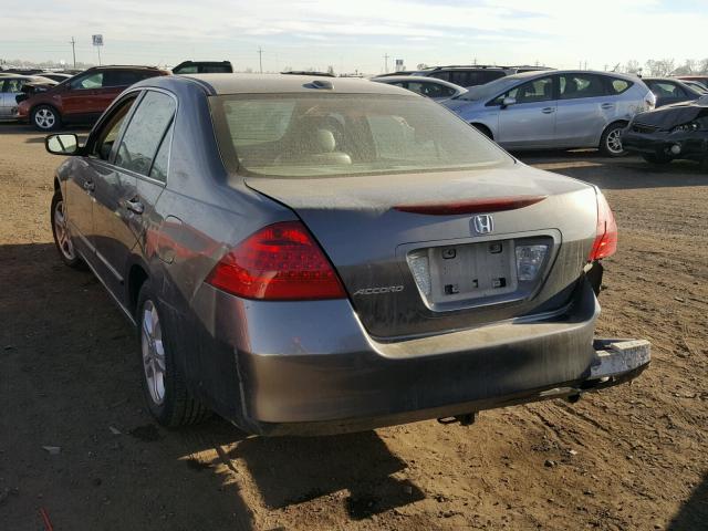 1HGCM56827A063490 - 2007 HONDA ACCORD EX GRAY photo 3