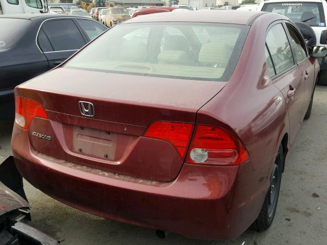 JHMFA16596S002146 - 2006 HONDA CIVIC LX MAROON photo 4