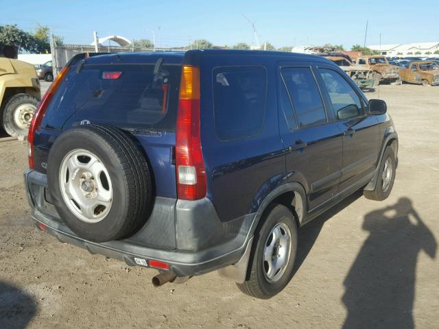 JHLRD684X4C012928 - 2004 HONDA CR-V LX BLUE photo 4