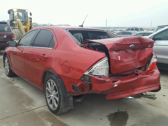 3FAHP0HAXBR246249 - 2011 FORD FUSION SE RED photo 3