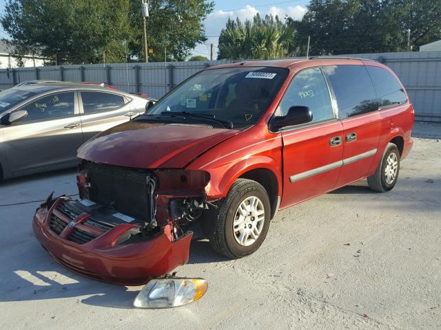 1D4GP24R66B611889 - 2006 DODGE GRAND CARA RED photo 2