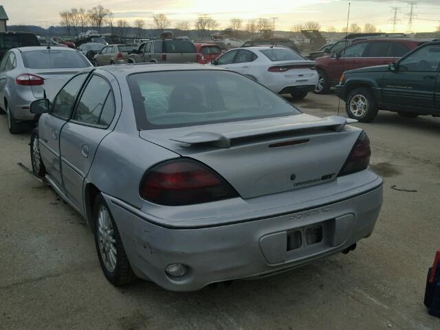 1G2NW52E7YC565533 - 2000 PONTIAC GRAND AM G GRAY photo 3