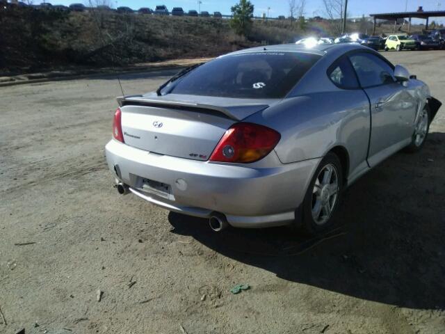 KMHHN65F23U070094 - 2003 HYUNDAI TIBURON GT SILVER photo 4